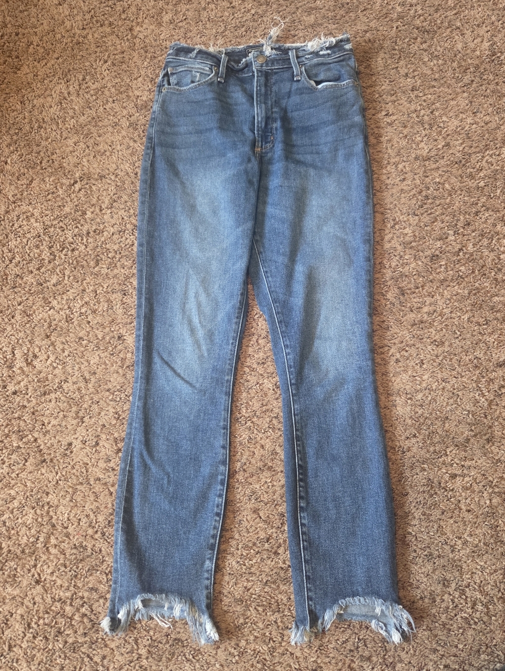 Abercrombie & Fitch Medium Blue with Frayed Hems
